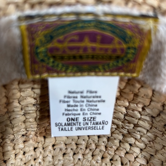 Scala Collezione Breton Hat Raffia Straw 3”Brim Natural Color One Size Fits Most - Picture 6 of 7